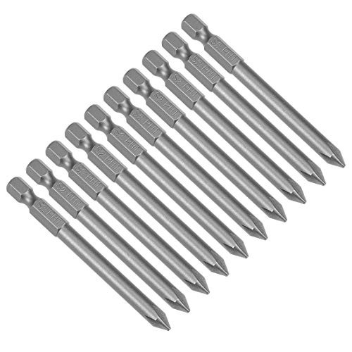 uxcell 10pcs 75mm 1/4 inches Hex Shank PH1 Magnetic Phillips Head Screwdriver Bits S2 High Alloy Steel