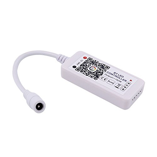 Smart Bluetooth RGBW Controller for 5050 3528 LED Strip Light, Works with Android and iOS Free APP Bluetooth Control Box, Control LED Strip Lights for Home Bedroom DC 12V 24V