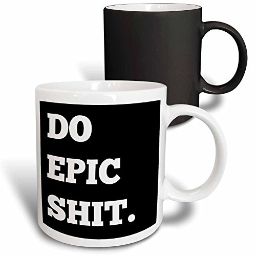3dRose 220132_3 Do Do Epic Shit, White Letters On A Black Background Mug, 11 oz, 3dRose 220132_3 Do Do Epic Shit, White Letters On A Black Background Mug, 11 oz,