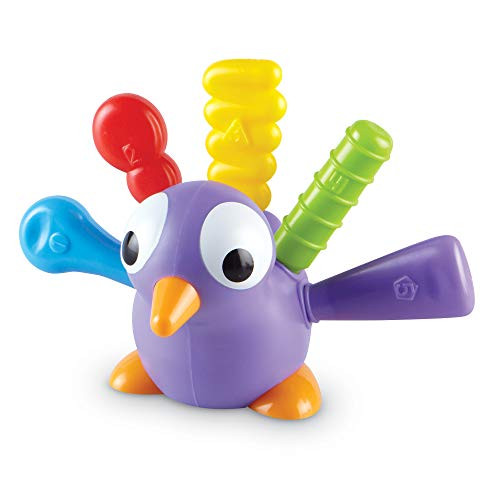 Learning Resources Pedro the Fine Motor Peacock, Fine Motor Toddler Toy, Easter Basket Toy, Ages 18 mos+