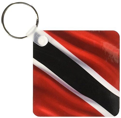 3dRose Flag of Trinidad and Tobago Waving in The Wind 2.25 x 2.25 Inches Key Chains, Set of 2 (kc_174734_1)