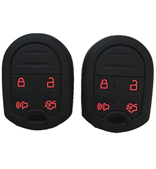 Silicone Smart Key Fob Covers Case Protector Keyless Remote Holder for Ford F150 F-150 F250 F350 Mustang Fusion Explorer Taurus Expedition Lincoln MKS MKX MKZ Navigator Black