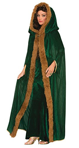 Forum Novelties Women's Medieval Fantasy Faux Fur Trimmed Cape, Green, One Size