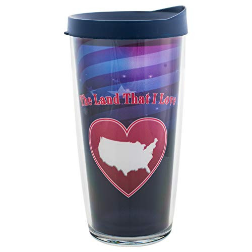 Land that I Love Insulated 16 Oz Clear Travel Tumbler Mug with Navy Lid