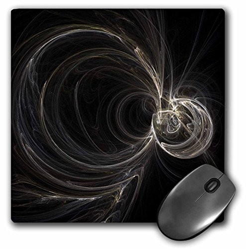 3dRose LLC 8 x 8 x 0.25 Inches Mouse Pad, Fractal White Circles, Black, Render, Artwork, Abstract, Generated, Fractals, Digital, Illustration (mp_157560_1)