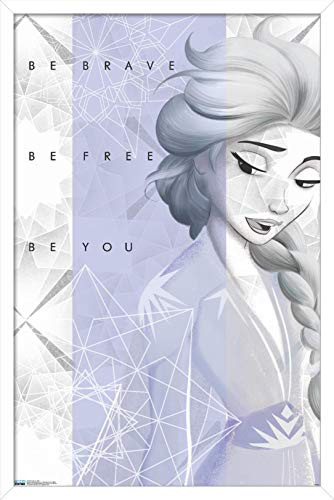 Trends International Disney Frozen 2 - Elsa Wall Poster, 14.725" x 22.375", White Framed Version
