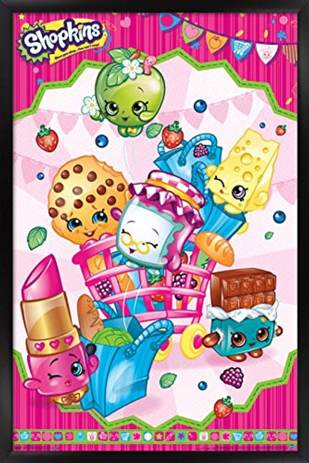 Trends International Shopkins - Cart Wall Poster, 14.725" x 22.375", Black Framed Version