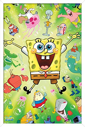 Trends International Nickelodeon Spongebob - Burst Wall Poster, 14.725" x 22.375", White Framed Version