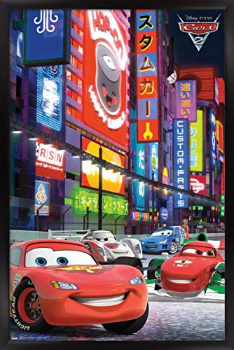 Trends International Disney Pixar Cars 2 - Racing Wall Poster, 14.725" x 22.375", Black Framed Version