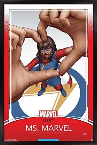 Trends International Comics Ms. Marvel #25 Wall Poster, 14.725" x 22.375", Black Framed Version