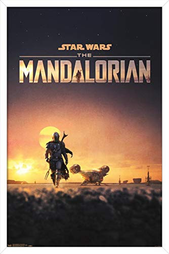 Trends International The Mandalorian-D23 One Sheet Wall Poster, 22.375" x 34", White Framed Version