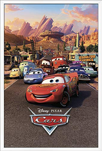 Trends International Disney Pixar Cars - One Sheet Wall Poster, 22.375" x 34", White Framed Version