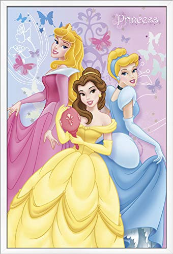 Trends International Disney Princess - Butterfly Wall Poster, 22.375" x 34", White Framed Version