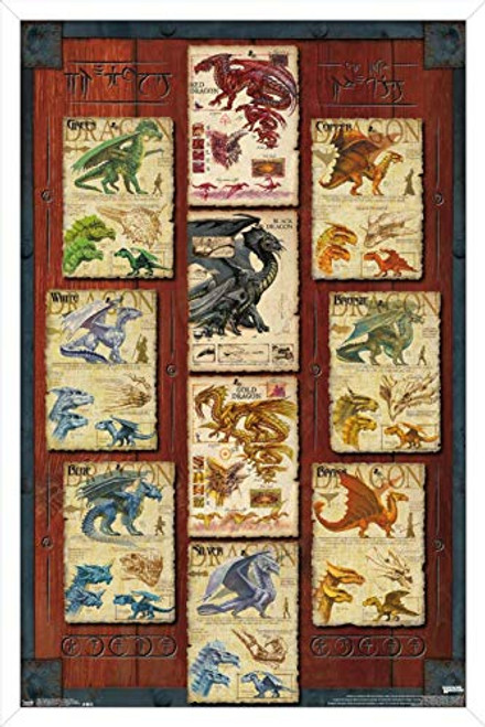 Trends International Dungeons Dragon Grid Wall Poster, 14.725" x 22.375", White Framed Version Trends International Dungeons Dragon Grid Wall Poster, 14.725" x 22.375", White Framed Version