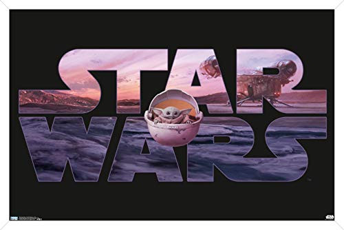 Trends International Star Wars: The Mandalorian - Pod (Baby Yoda) Wall Poster, 14.725" x 22.375", White Framed Version