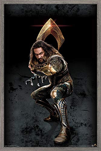 Trends International DC Comics Movie - Justice League - Aquaman Wall Poster, 14.725" x 22.375", Barnwood Framed Version