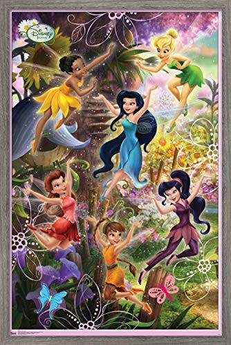 Trends International Disney Tinker Bell - Pixie Games Wall Poster, 14.725" x 22.375", Barnwood Framed Version