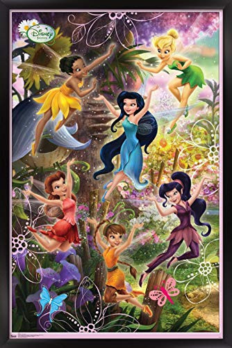Trends International Disney Tinker Bell - Pixie Games Wall Poster, 14.725" x 22.375", Black Framed Version
