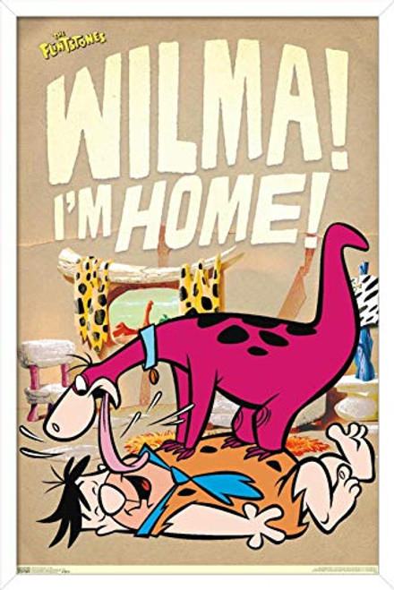 Trends International The Flintstones-Home Wall Poster, 14.725" x 22.375", White Framed Version