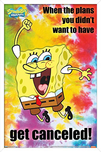 Trends International Nickelodeon Spongebob Squarepants - Meme Wall Poster, 14.725" x 22.375", White Framed Version