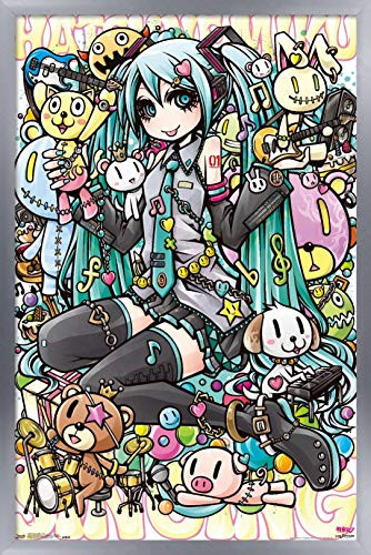 Trends International Hatsune Miku - Toys Wall Poster, 14.725" x 22.375", Silver Framed Version