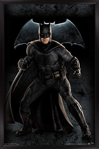 Trends International DC Comics Movie - Justice League - Batman Wall Poster, 14.725" x 22.375", Black Framed Version