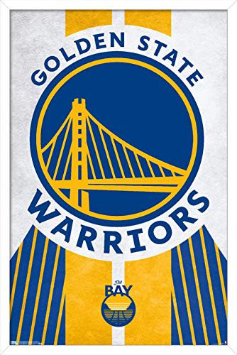 Trends International NBA Golden State Warriors - Logo 19 Wall Poster, 14.725" x 22.375", White Framed Version