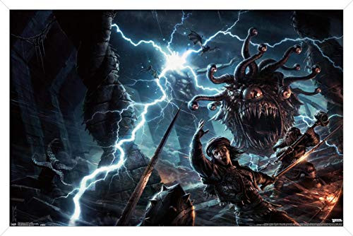 Trends International Dungeons and Dragons - Battle Wall Poster, 14.725" x 22.375", White Framed Version Trends International Dungeons and Dragons - Battle Wall Poster, 14.725" x 22.375", White Framed Version