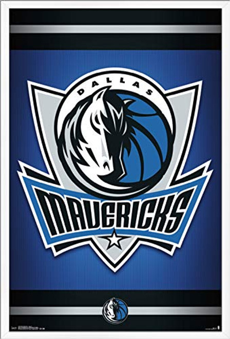 Trends International NBA Dallas Mavericks - Logo Wall Poster, 22.375" x 34", White Framed Version Trends International NBA Dallas Mavericks - Logo Wall Poster, 22.375" x 34", White Framed Version