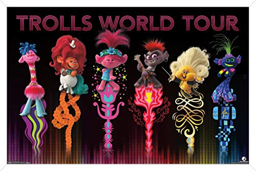 Trends International DreamWorks Trolls 2 - Group Wall Poster, 14.725" x 22.375", White Framed Version