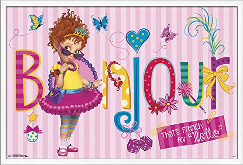 Trends International Disney Fancy Nancy - Bonjour Wall Poster, 22.375" x 34", White Framed Version