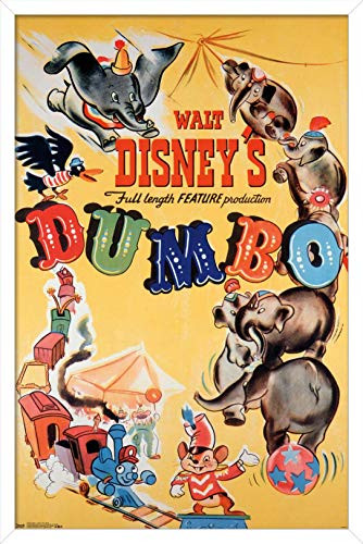 Trends International Disney Dumbo - Classic One Sheet Wall Poster, 22.375" x 34", White Framed Version