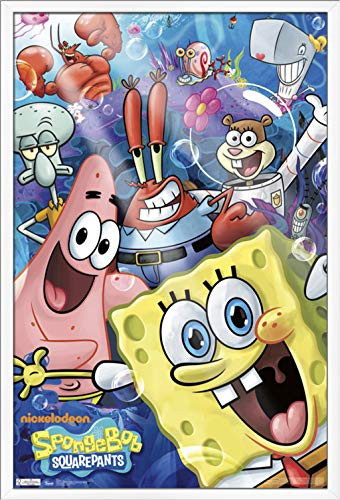 Trends International Nickelodeon Spongebob - Joy Wall Poster, 22.375" x 34", White Framed Version