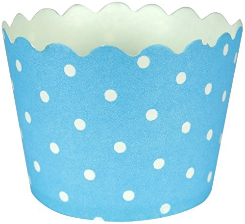 Creative Converting 12 Count Polka Dot Baking Cups, Pastel Blue