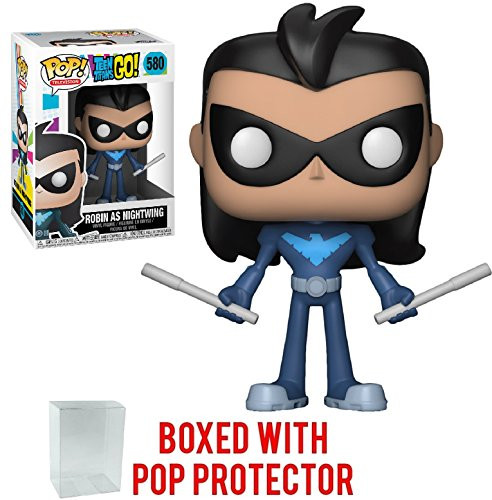 Funko Pop! TV: Teen Titans Go! - Robin As Nightwing Vinyl Figure (Bundled with Pop BOX PROTECTOR CASE)