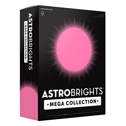 Astrobrights Mega Collection, Colored Paper, Neon Pink, 625 Sheets, 24 lb/89 gsm, 8.5" x 11 - MORE SHEETS! (91673)