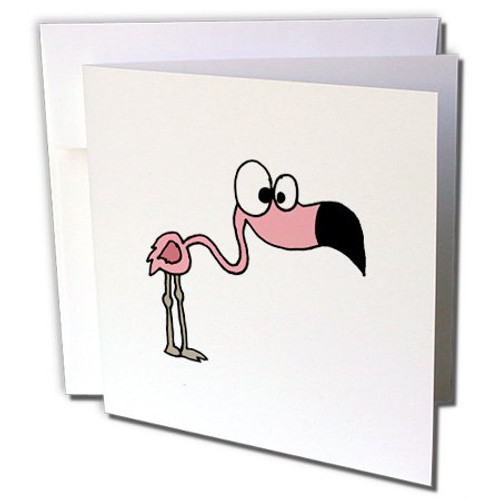 3dRose Funny Pink Flamingo Cartoon Original Art Greeting Cards, 6" x 6", Set of 12 (gc_201798_2) 3dRose Funny Pink Flamingo Cartoon Original Art Greeting Cards, 6" x 6", Set of 12 (gc_201798_2)
