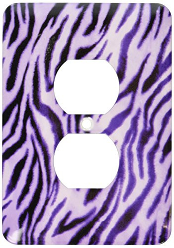 3dRose lsp_41116_6 Furry Zebra Purple 2 Plug Outlet Cover