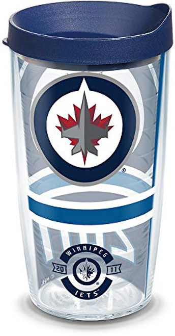 Tervis 1303594 NHL Winnipeg Jets Top Shelf Insulated Tumbler with Wrap and Navy Lid, 16oz, Clear Tervis 1303594 NHL Winnipeg Jets Top Shelf Insulated Tumbler with Wrap and Navy Lid, 16oz, Clear