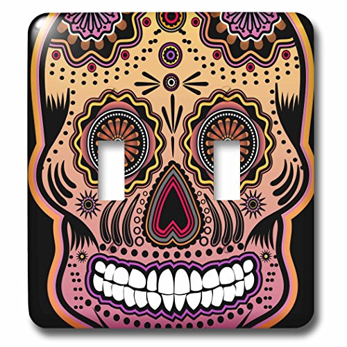 3dRose lsp_201652_2 Geometric Sugar Skull Double Toggle Switch