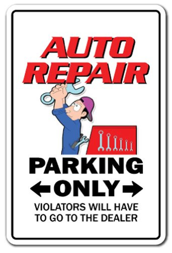 AUTO Repair Parking Aluminum Sign Technician Mechanic Shop car | Indoor/Outdoor | 14" Tall