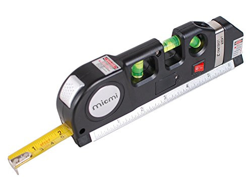 Laser level, Multipurpose Laser tape measure Line 8ft+ Tape Measure Ruler Adjusted Standard and Metric Rulers Update Batteries MICMI A80 (Laser level ruler)
