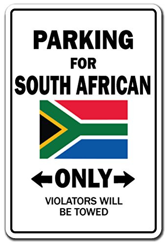 Parking for South African ONLY Decal South Africa Flag National Pride Love | Indoor/Outdoor | 12" Tall