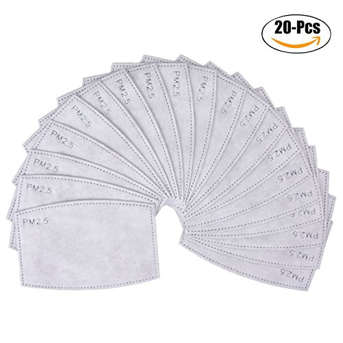 Mzar PM2.5 N95 Activated Carbon Filter Insert 5 Layers Protective Filter (20 Pack)