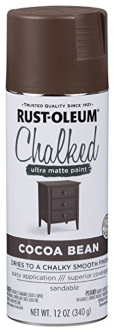 Rust-Oleum 329194 Chalked Ultra Matte Spray Paint, 12 Oz, Cocoa Bean