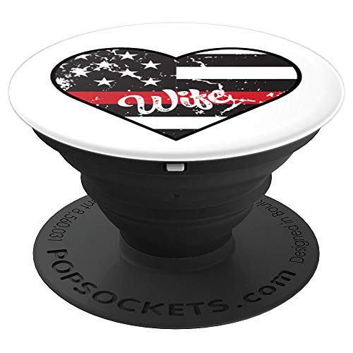 Thin Red Line Heart Firefighter Wife Mom USA American Flag