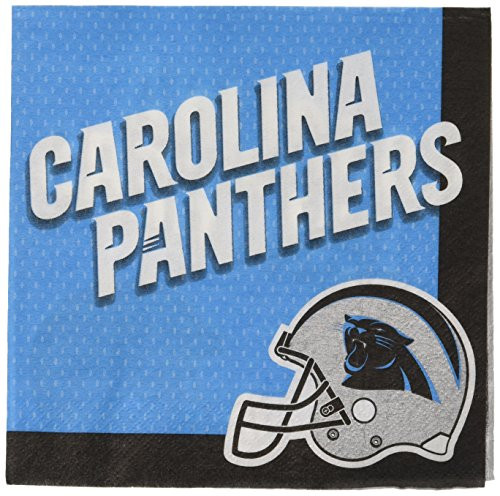 amscan Carolina Panthers Collection Luncheon Napkins, 96 Ct.