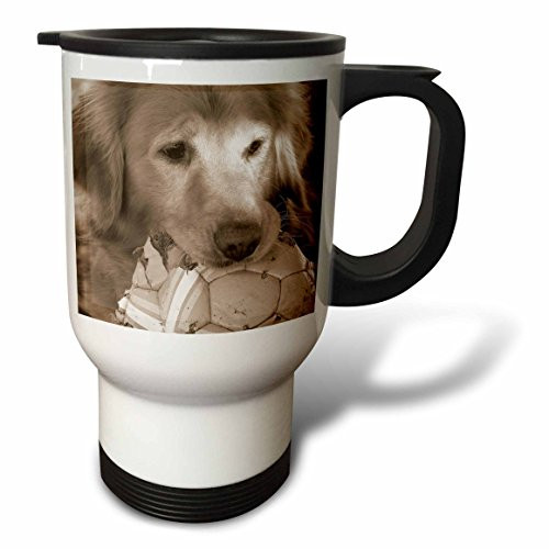 3dRose Golden Retriever by Angelandspot Stainless Steel Travel Mug, 14-Ounce