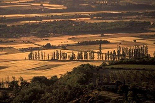 Posterazzi Gordes Countryside Vaucluse France Poster Print by Walter Bibikow (27 x 18)