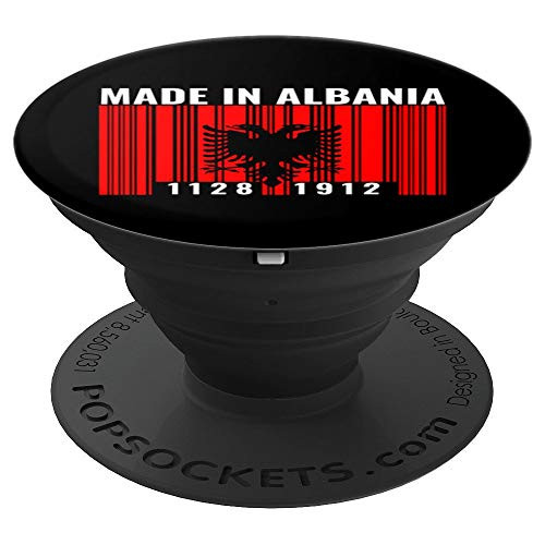 Albania Heritage Albanian Roots Barcode PopSockets Grip and Stand for Phones and Tablets
